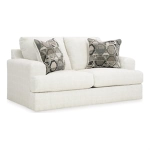 Signature Design by Ashley Karinne Linen Loveseat with Decorative Accent Pillows