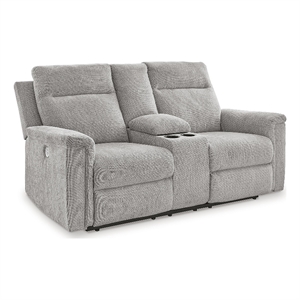 Signature Design by Ashley Barnsana Ash Power Reclining Loveseat with Console