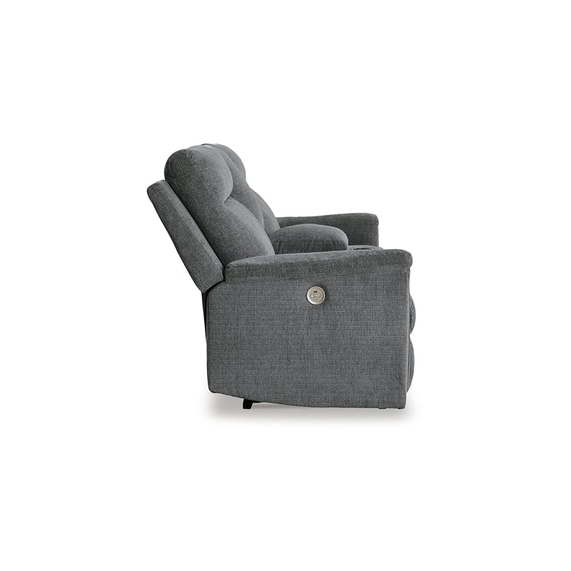 Signature Design by Ashley Barnsana Gray Power Reclining Loveseat with Console