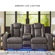 Ashley Furniture Fyne-Dyme Dark Gray Power Reclining Loveseat with Console