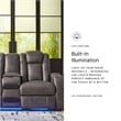 Ashley Furniture Fyne-Dyme Dark Gray Power Reclining Loveseat with Console