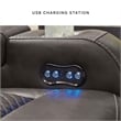 Ashley Furniture Fyne-Dyme Dark Gray Power Reclining Loveseat with Console