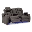 Ashley Furniture Fyne-Dyme Dark Gray Power Reclining Loveseat with Console