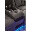 Ashley Furniture Fyne-Dyme Dark Gray Power Reclining Loveseat with Console