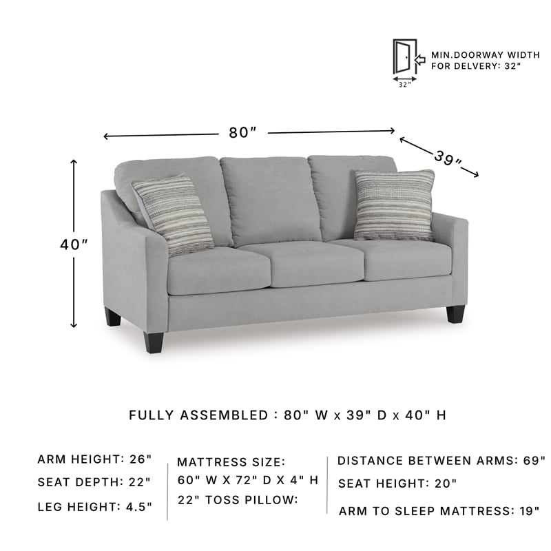 Signature Design by Ashley Adlai Gray Queen Sofa Sleeper
