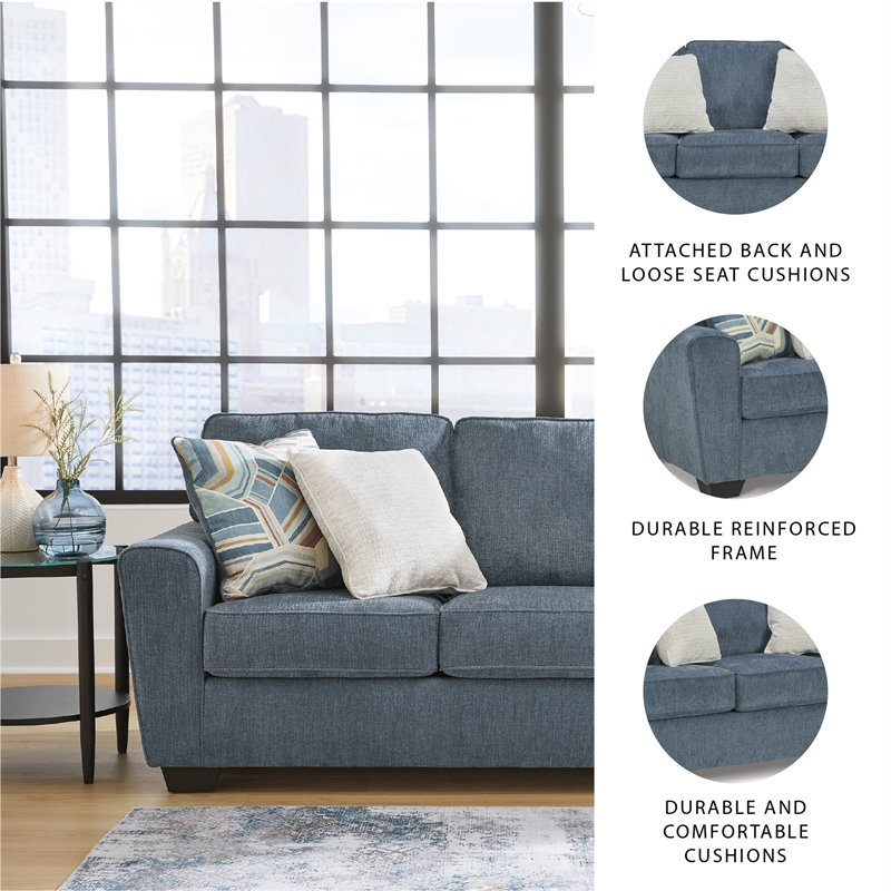 Signature Design by Ashley Cashton Blue Queen Sofa Sleeper