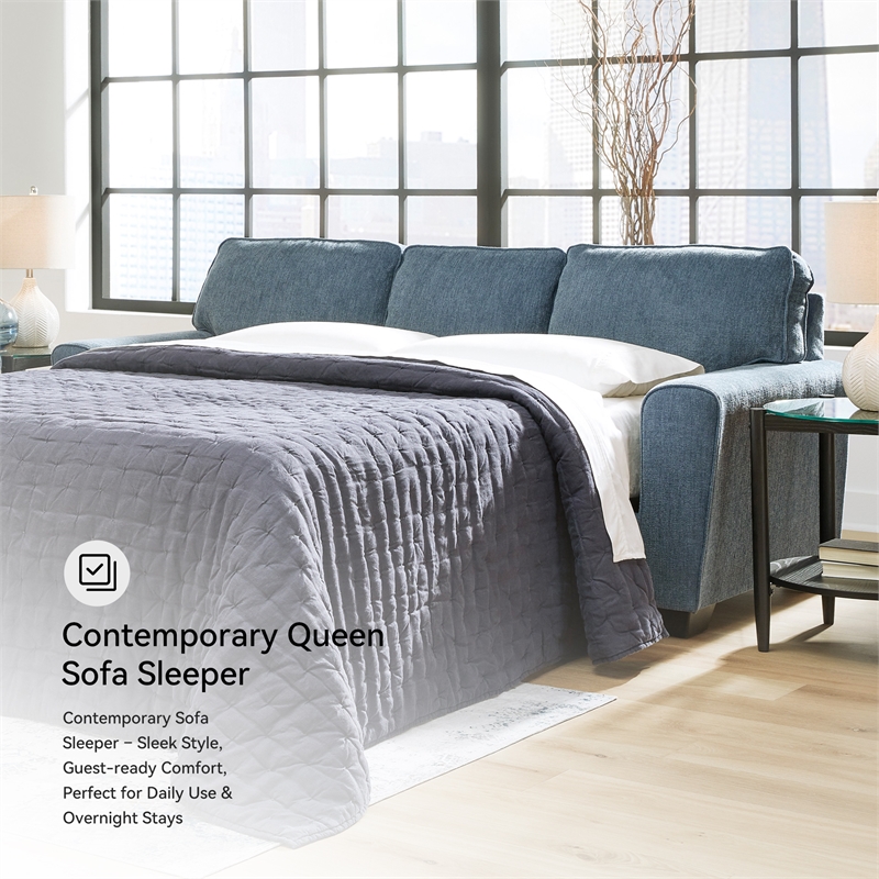 Signature Design by Ashley Cashton Blue Queen Sofa Sleeper