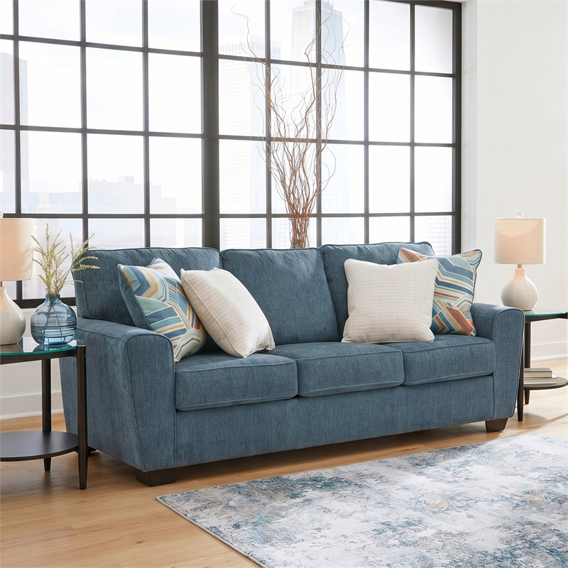 Signature Design by Ashley Cashton Blue Queen Sofa Sleeper