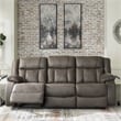 Signature Design by Ashley First Base Gunmetal Reclining Sofa