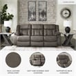 Signature Design by Ashley First Base Gunmetal Reclining Sofa