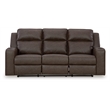 Signature Design by Ashley Lavenhorne Brown Reclining Sofa with Drop Down Table