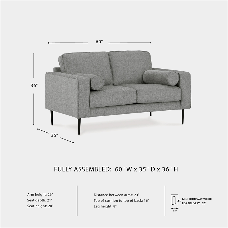 Signature Design by Ashley Hazela Charcoal Loveseat