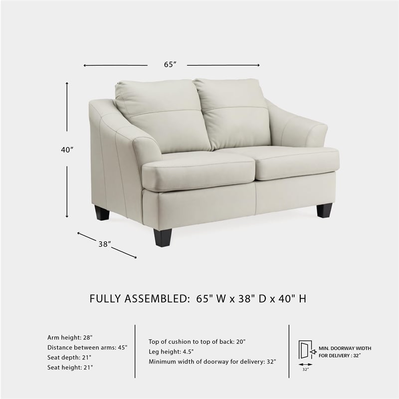 Signature Design by Ashley Genoa Coconut Loveseat with Exposed Tapered Feet