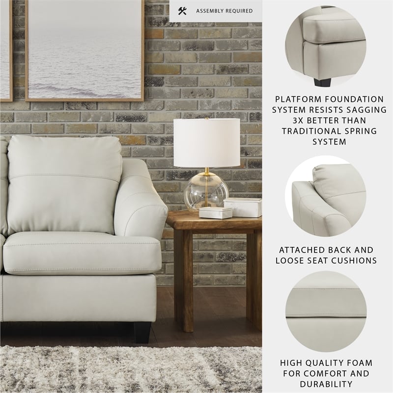 Signature Design by Ashley Genoa Coconut Loveseat with Exposed Tapered Feet