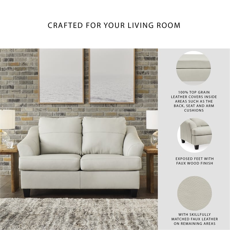 Signature Design by Ashley Genoa Coconut Loveseat with Exposed Tapered Feet