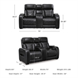 Signature Design by Ashley Boyington Black Power Reclining Loveseat with Console