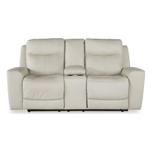 Ashley Furniture Mindanao Off White Power Reclining Loveseat with Console