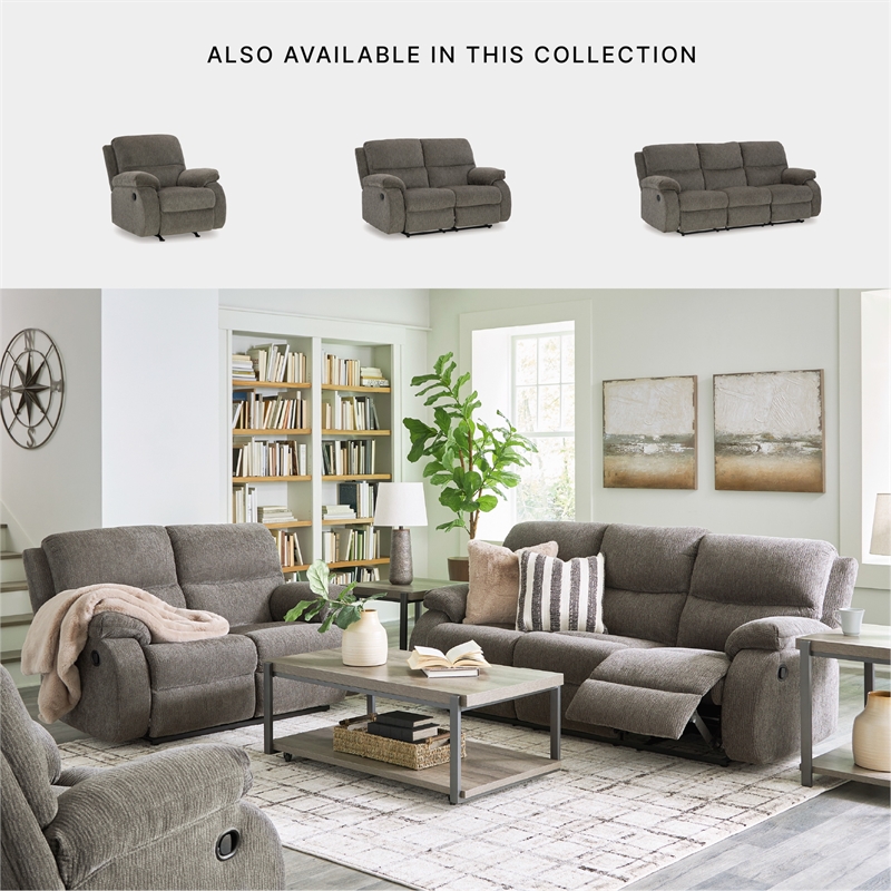 Signature Design by Ashley Scranto Gray Reclining Loveseat