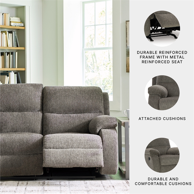 Signature Design by Ashley Scranto Gray Reclining Loveseat