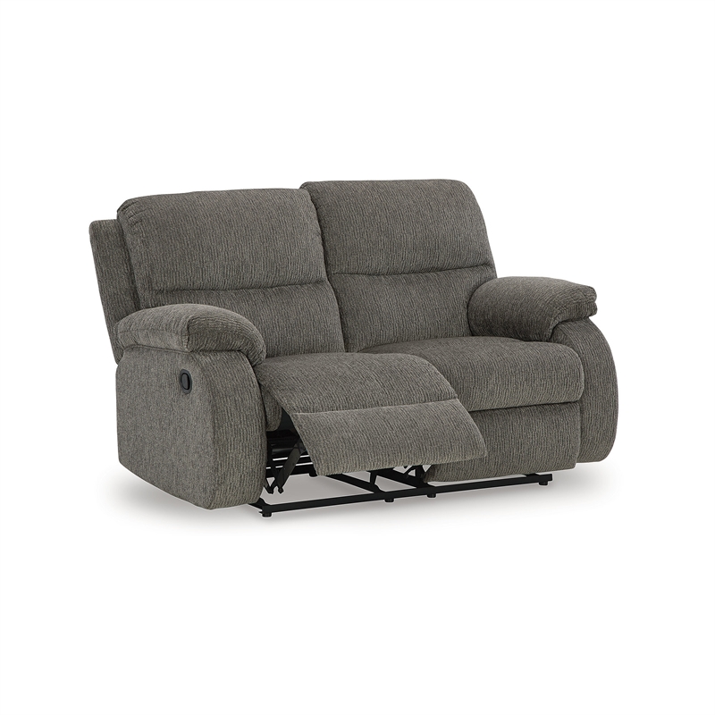 Signature Design by Ashley Scranto Gray Reclining Loveseat
