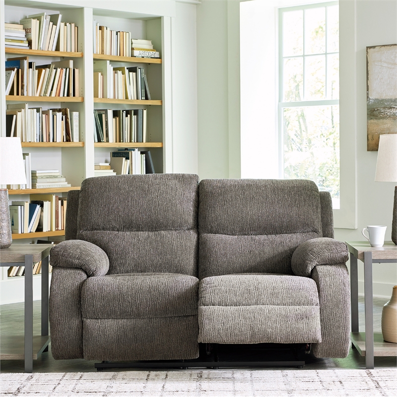 Signature Design by Ashley Scranto Gray Reclining Loveseat