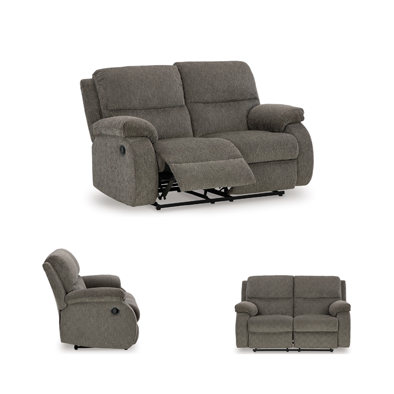 Signature Design by Ashley Scranto Gray Reclining Loveseat