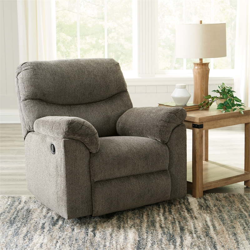 Signature Design by Ashley Alphons Putty Recliner with Pull-Tab Reclining Motion
