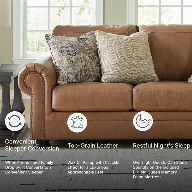 Signature Design by Ashley Carianna Caramel Queen Sofa Sleeper