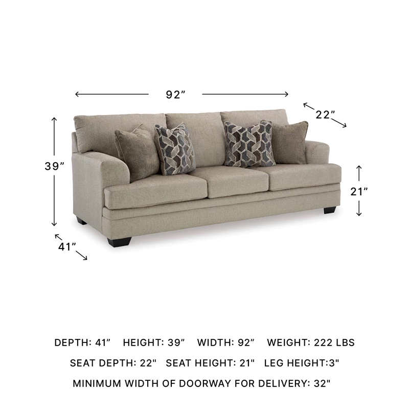 Signature Design by Ashley Stonemeade Taupe Queen Sofa Sleeper