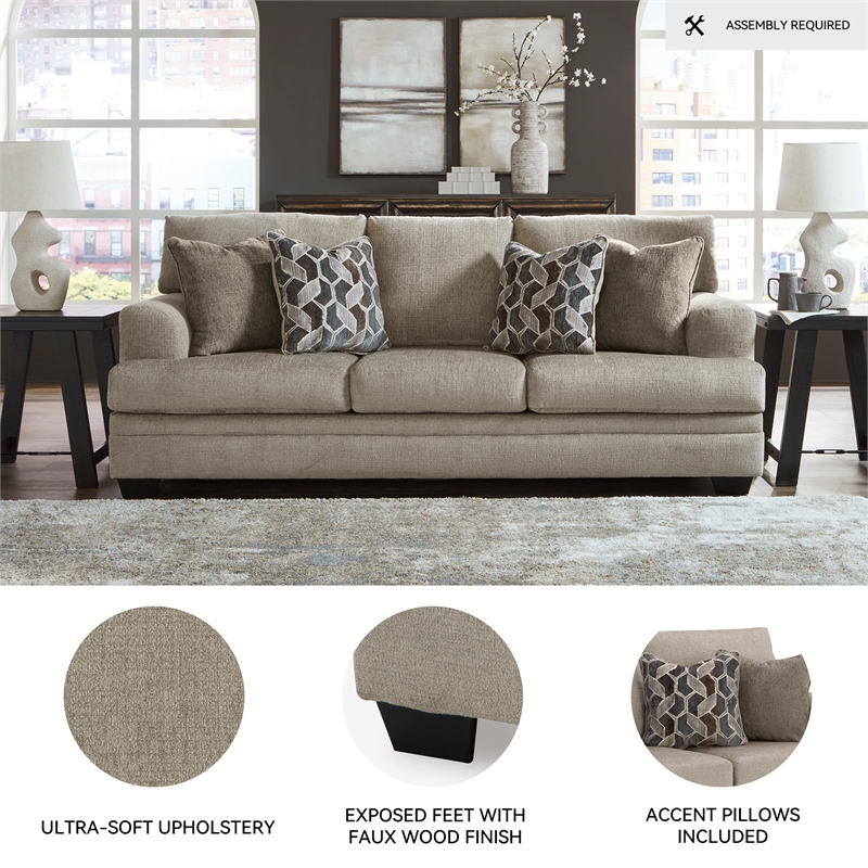 Signature Design by Ashley Stonemeade Taupe Queen Sofa Sleeper