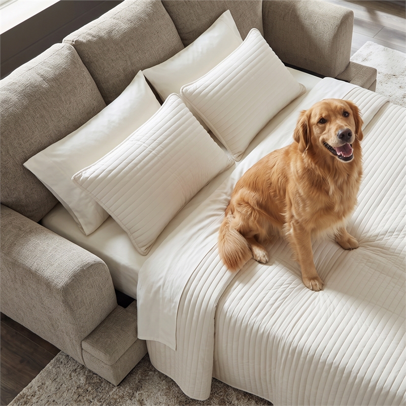 Signature Design by Ashley Stonemeade Taupe Queen Sofa Sleeper