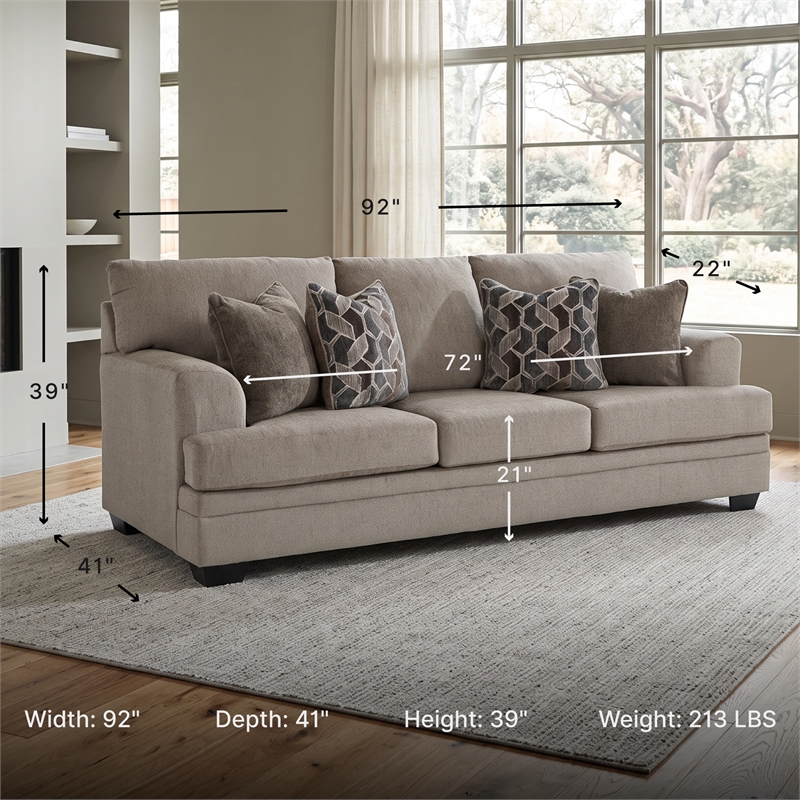 Signature Design by Ashley Stonemeade Taupe Queen Sofa Sleeper