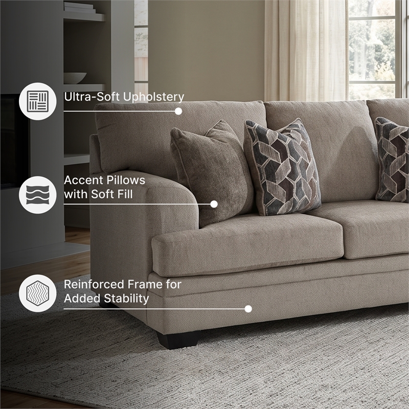 Signature Design by Ashley Stonemeade Taupe Queen Sofa Sleeper