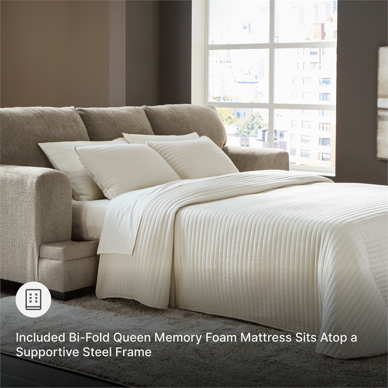Signature Design by Ashley Stonemeade Taupe Queen Sofa Sleeper