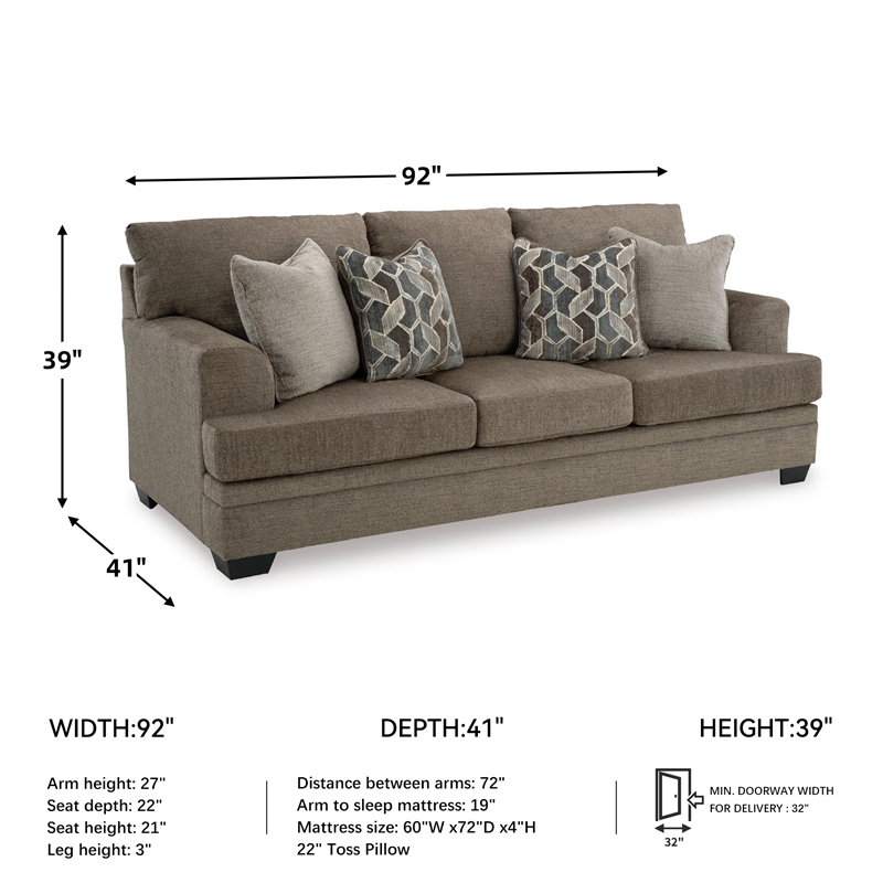 Signature Design by Ashley Stonemeade Nutmeg Queen Sofa Sleeper