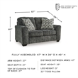 Signature Design by Ashley Lonoke Gunmetal Loveseat
