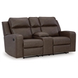 Signature Design by Ashley Lavenhorne Brown Reclining Loveseat with Console