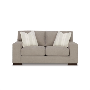 Signature Design by Ashley Maggie Flax Loveseat with Decorative Accent Pillows