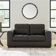 Ashley Furniture Luigi Thunder Loveseat with Exposed Feet and Faux Wood Finish