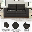 Ashley Furniture Luigi Thunder Loveseat with Exposed Feet and Faux Wood Finish