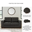 Ashley Furniture Luigi Thunder Loveseat with Exposed Feet and Faux Wood Finish
