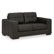 Ashley Furniture Luigi Thunder Loveseat with Exposed Feet and Faux Wood Finish