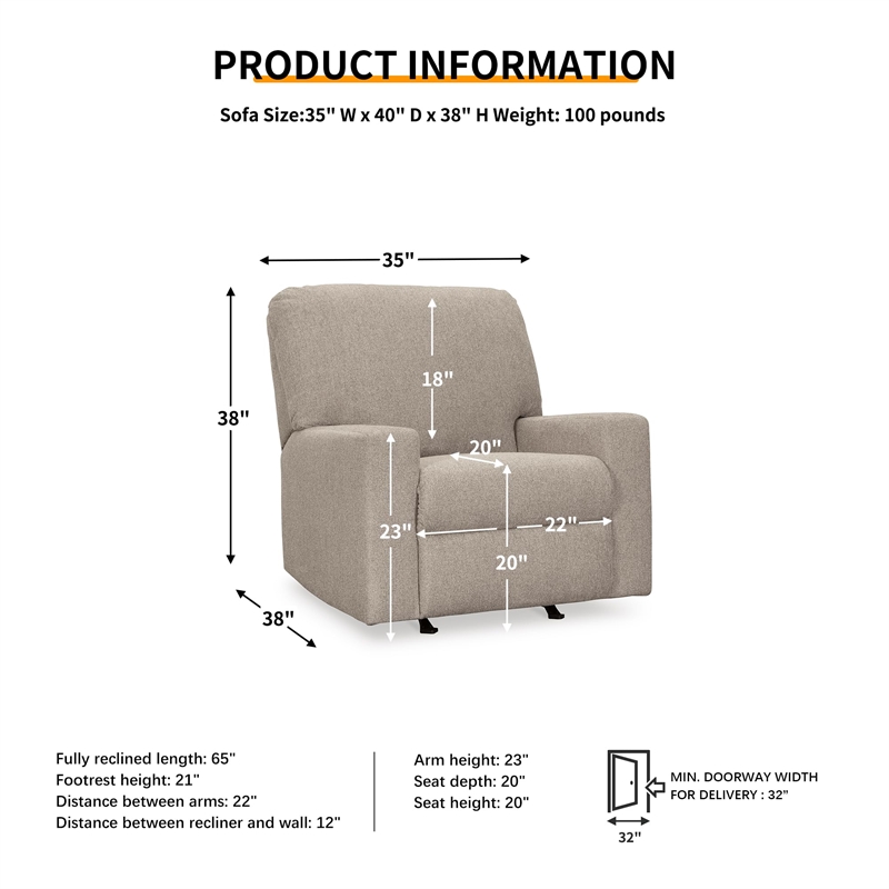 Signature Design by Ashley Deltona Parchment Recliner