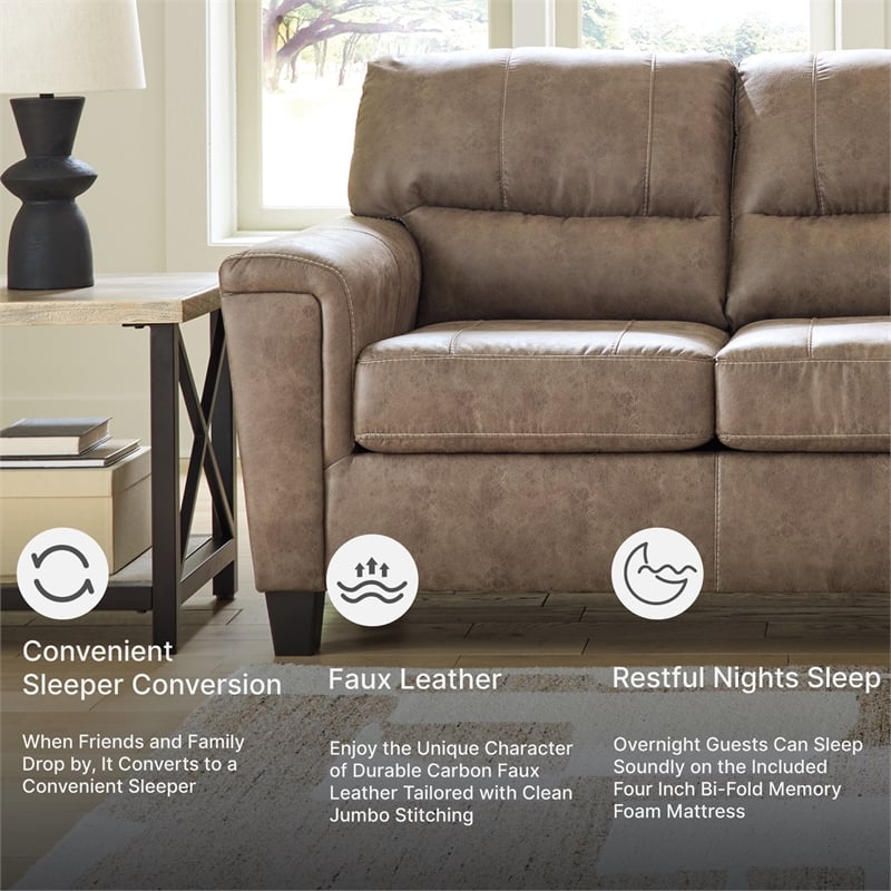 Signature Design by Ashley Navi Queen Sofa Sleeper in Brown