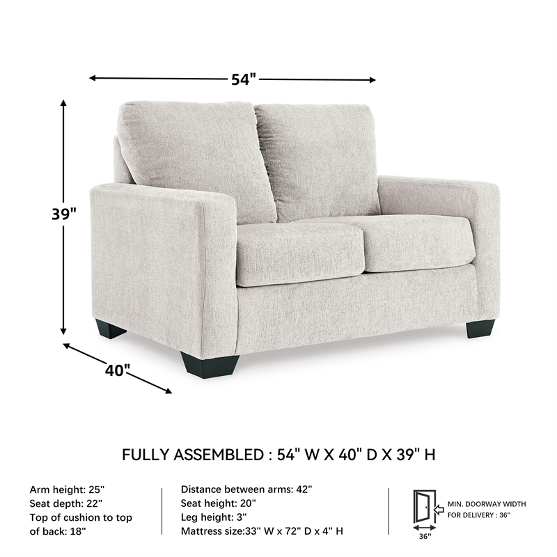 Signature Design by Ashley Rannis White Twin Sofa Sleeper