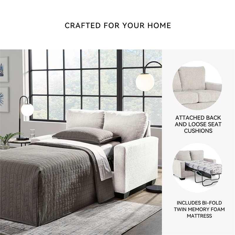 Signature Design by Ashley Rannis White Twin Sofa Sleeper
