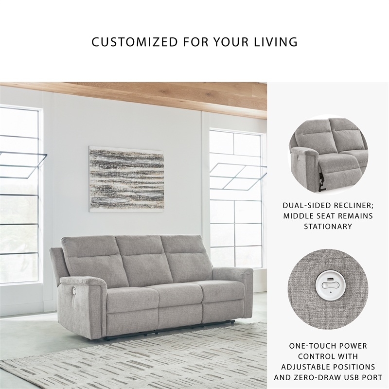 Signature Design by Ashley Barnsana Ash Power Reclining Sofa