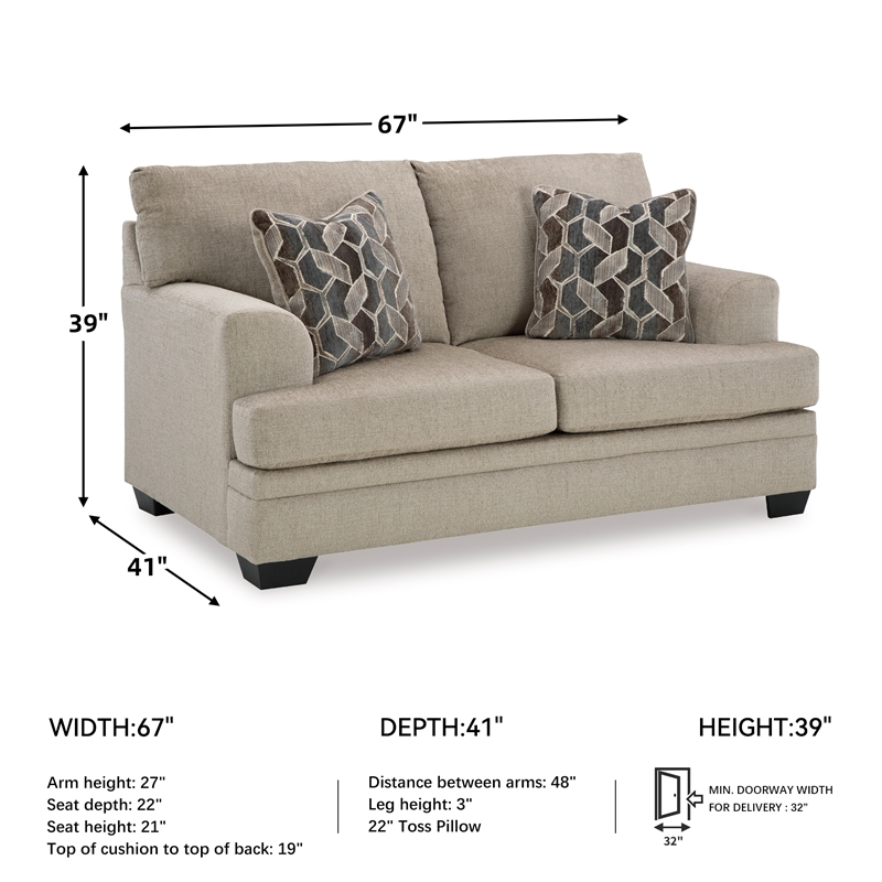 Signature Design by Ashley Stonemeade Brown Loveseat
