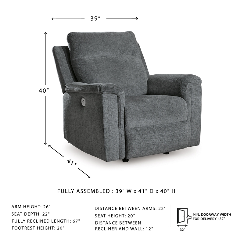 Signature Design by Ashley Barnsana Gray Power Recliner