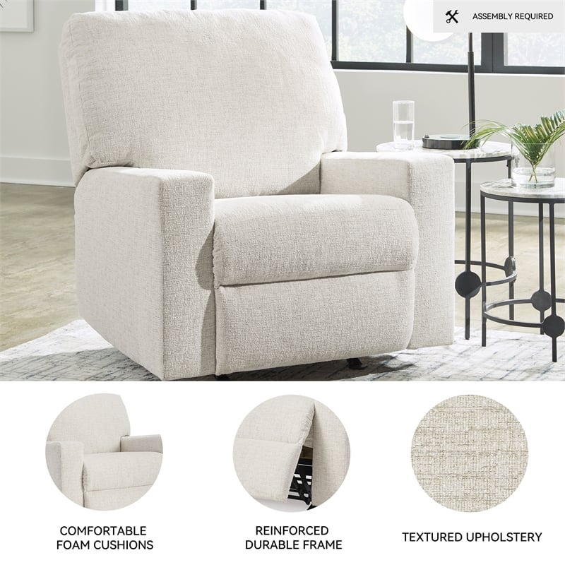 Signature Design by Ashley Rannis Snow Recliner with Pull Tab Reclining Motion